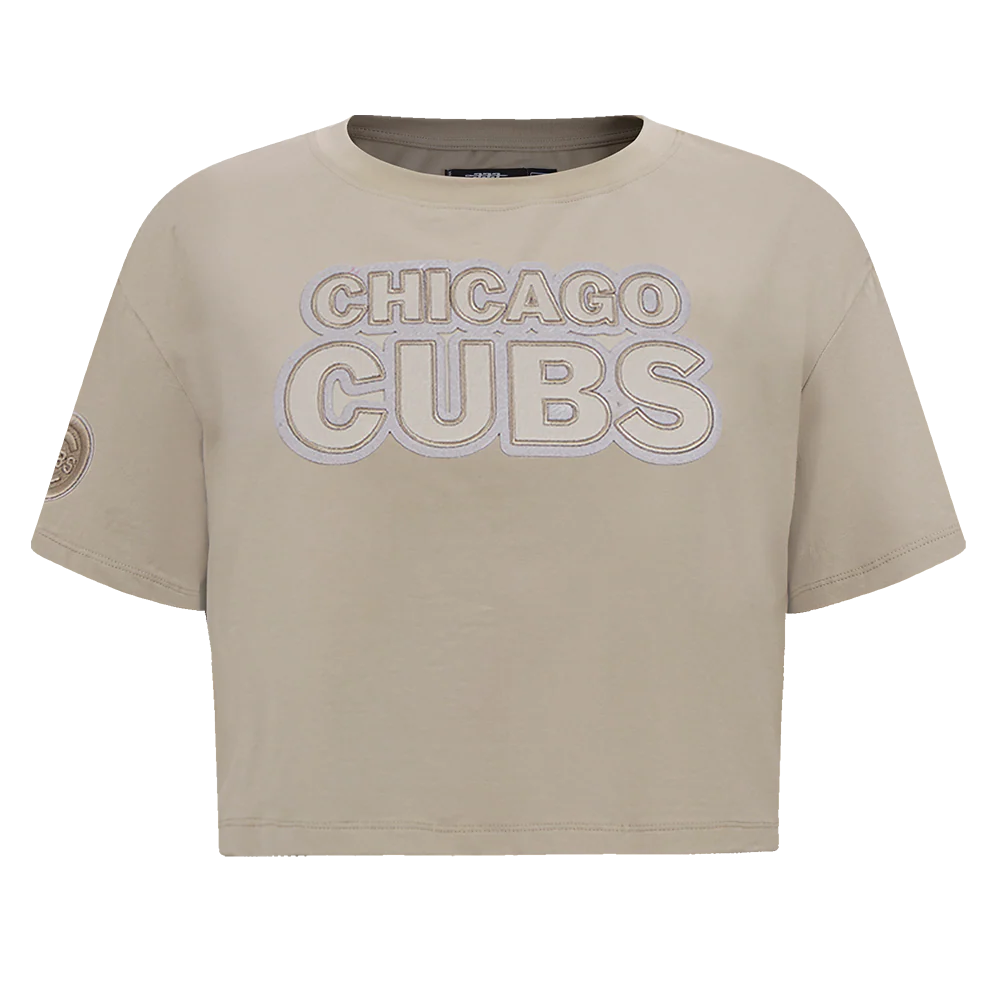MLB CHICAGO CUBS NEUTRAL WOMEN'S BOXY TOP (TAUPE)