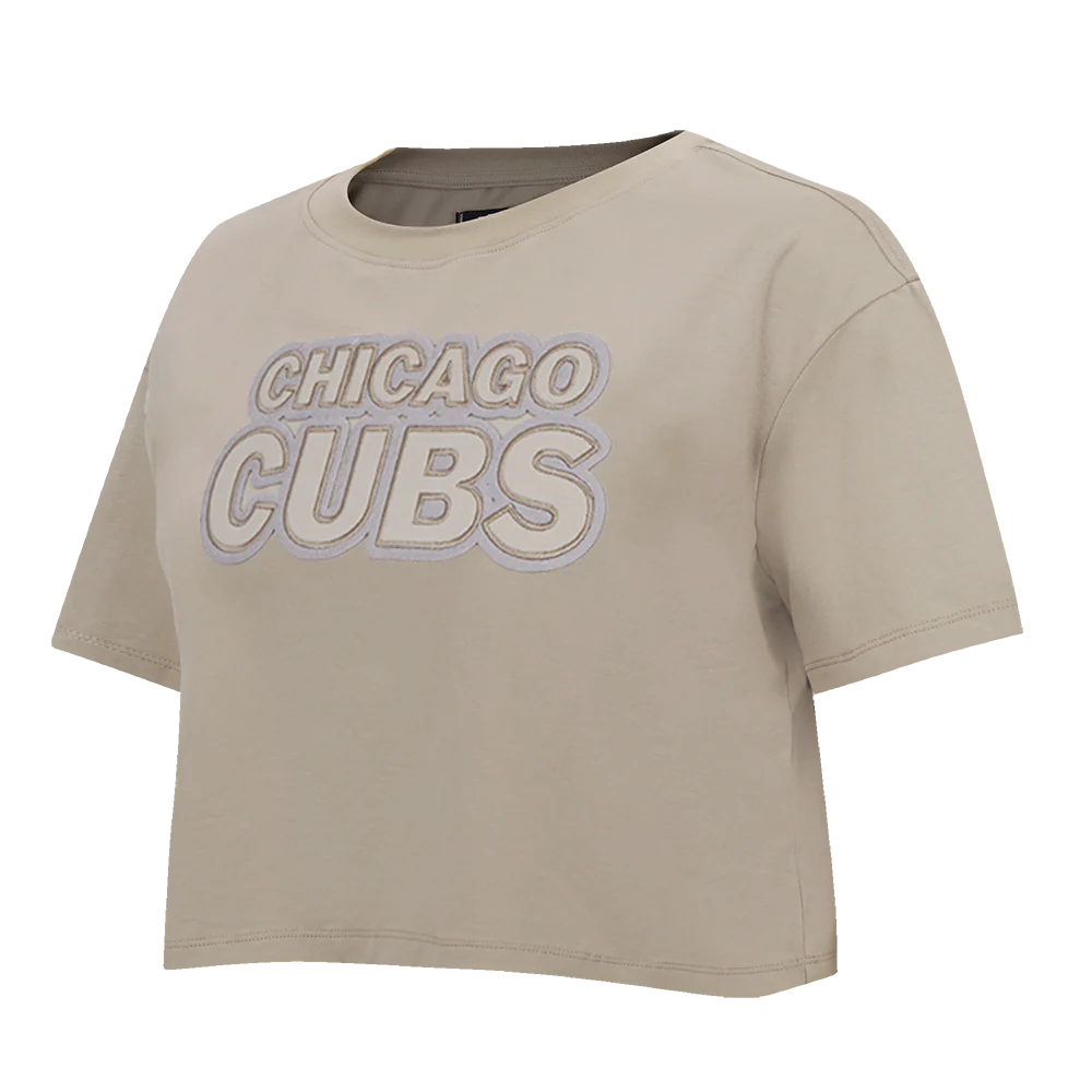 MLB CHICAGO CUBS NEUTRAL WOMEN'S BOXY TOP (TAUPE) - Image 2