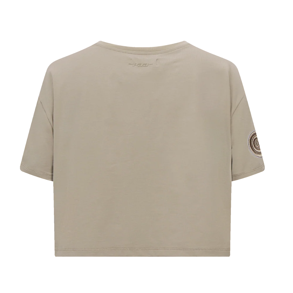 MLB CHICAGO CUBS NEUTRAL WOMEN'S BOXY TOP (TAUPE) - Image 3