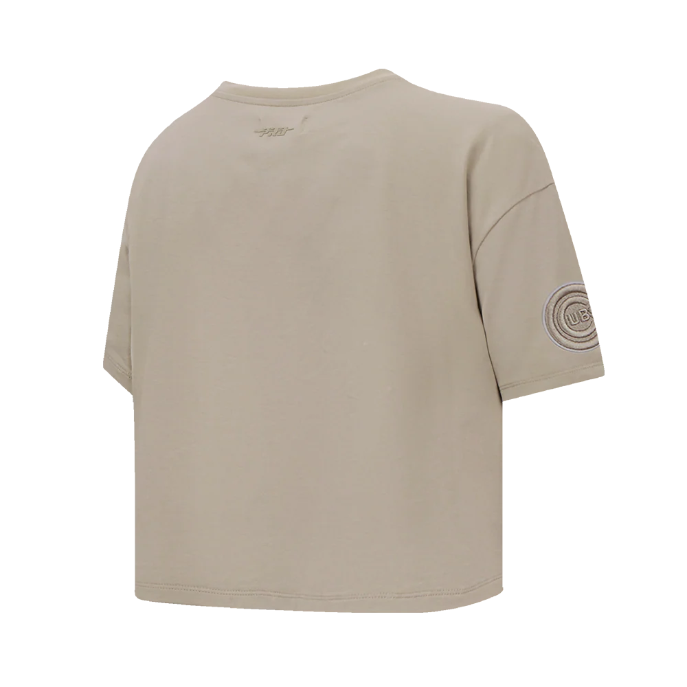 MLB CHICAGO CUBS NEUTRAL WOMEN'S BOXY TOP (TAUPE) - Image 4