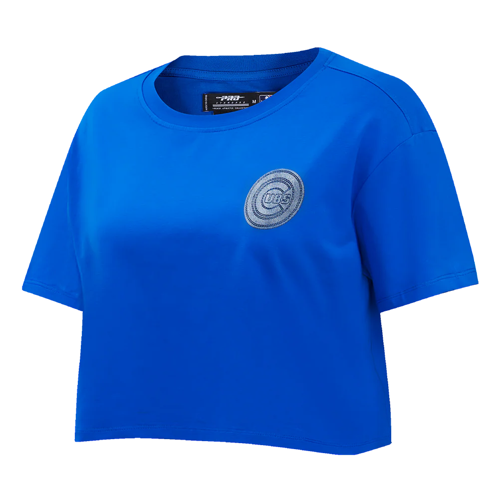 MLB CHICAGO CUBS VARSITY BLUES WOMEN'S BOXY TOP (ROYAL BLUE) - Image 2