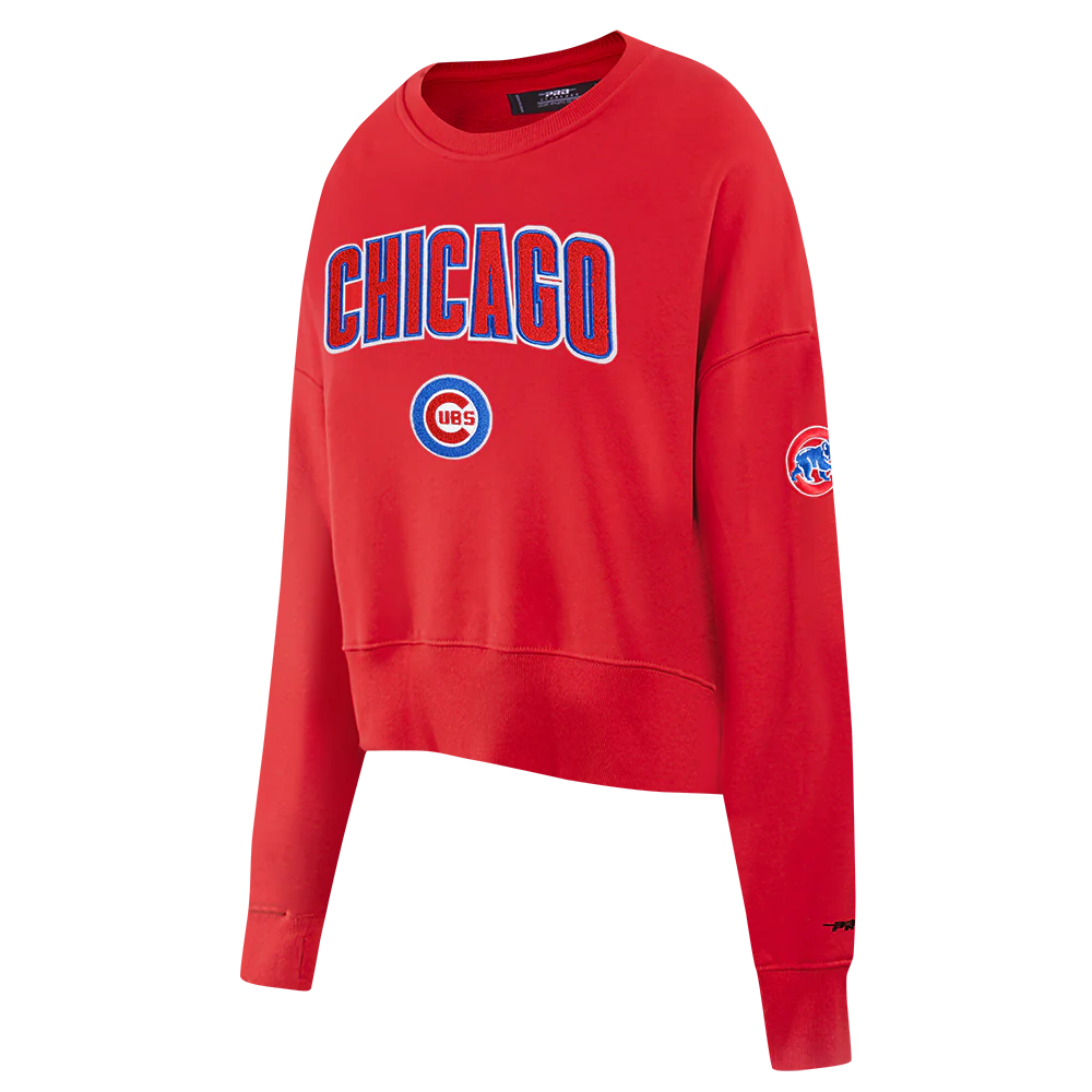 MLB CHICAGO CUBS CLASSIC WOMEN'S CREWNECK (RED) - Image 2