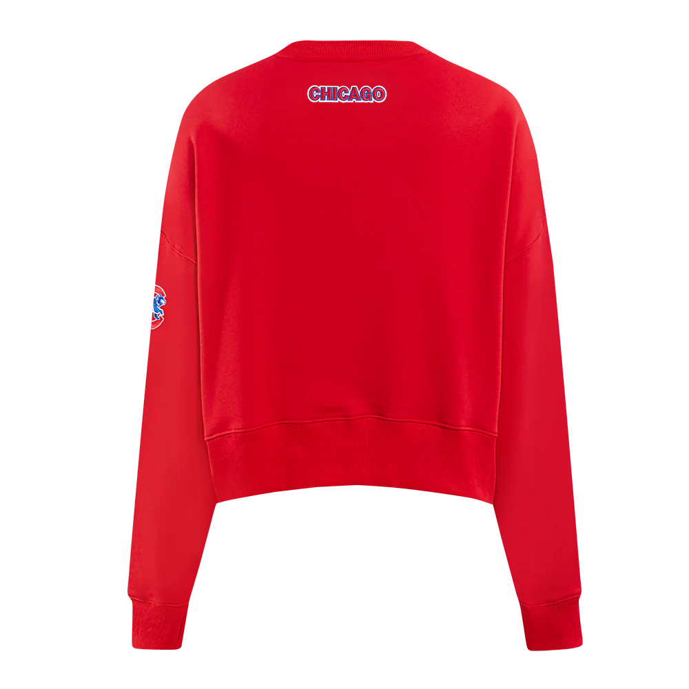 MLB CHICAGO CUBS CLASSIC WOMEN'S CREWNECK (RED) - Image 3