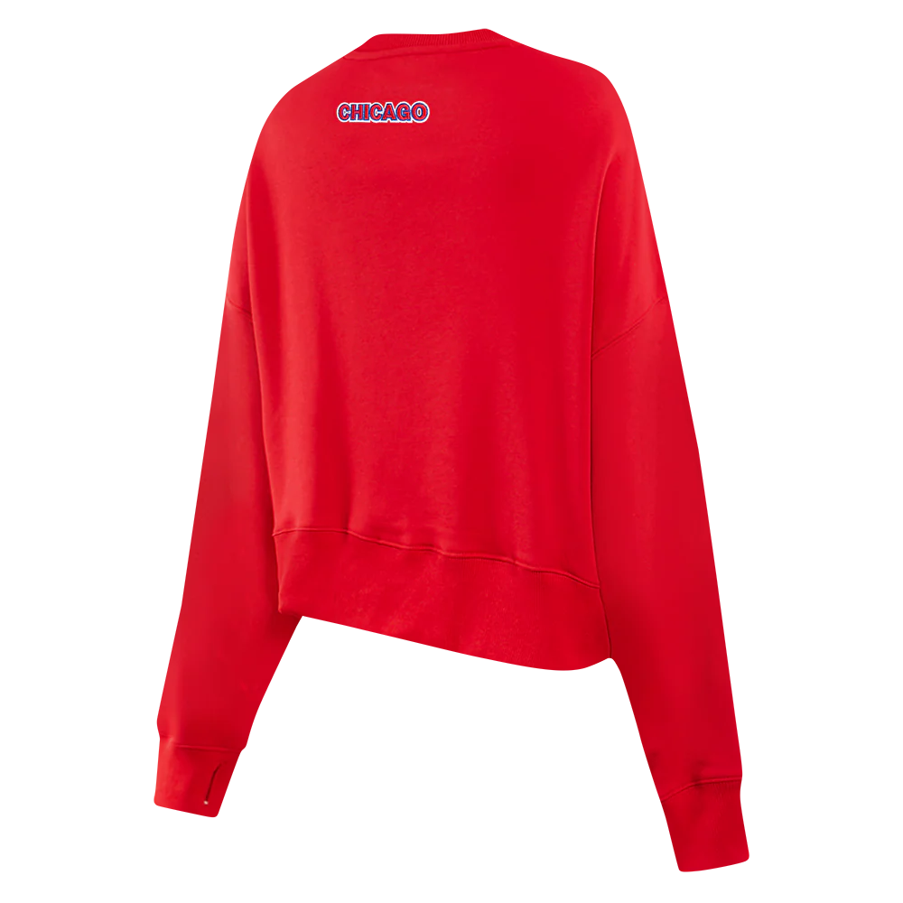 MLB CHICAGO CUBS CLASSIC WOMEN'S CREWNECK (RED) - Image 4