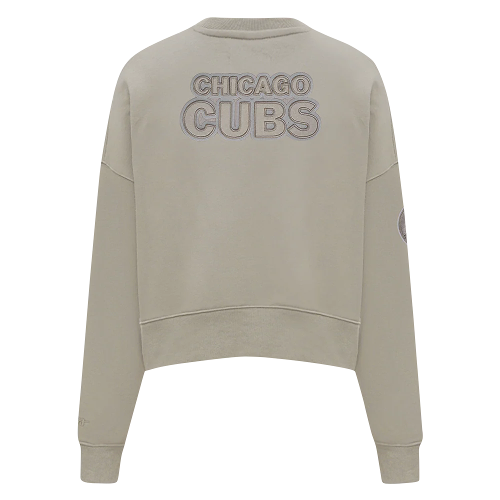 MLB CHICAGO CUBS NEUTRAL WOMEN'S CREWNECK (TAUPE) - Image 3