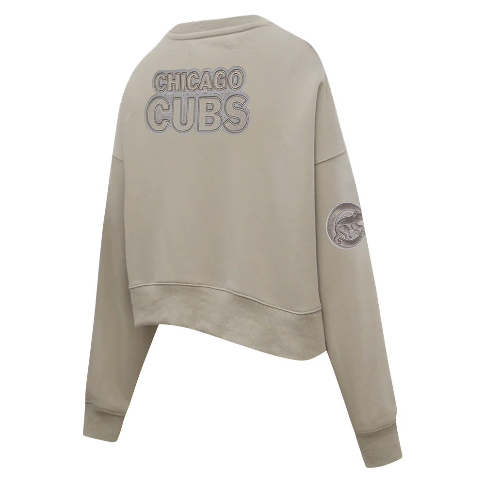 MLB CHICAGO CUBS NEUTRAL WOMEN'S CREWNECK (TAUPE) - Image 4