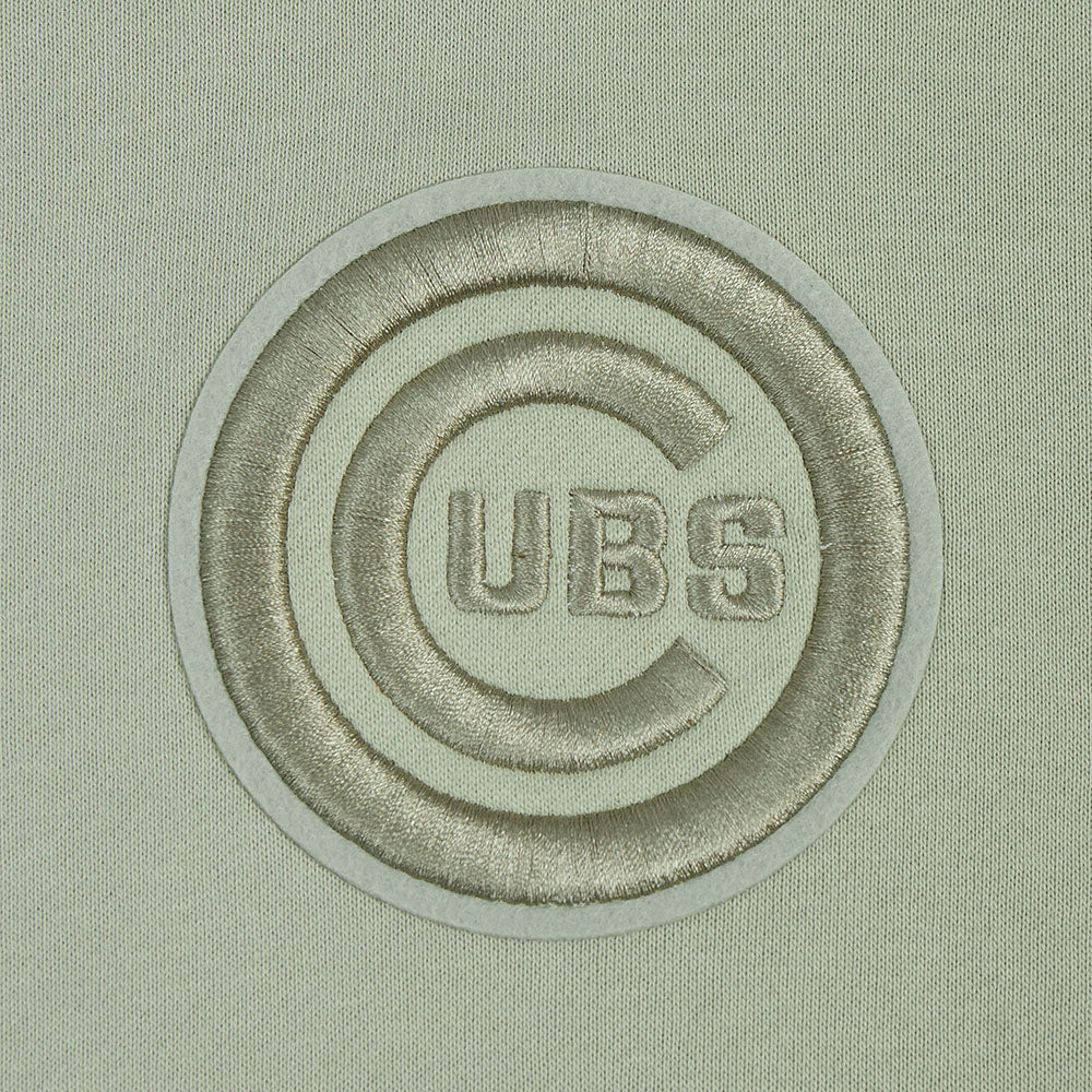 MLB CHICAGO CUBS NEUTRAL CROPPED FLEECE PULLOVER HOODIE (MOSS) - Image 5