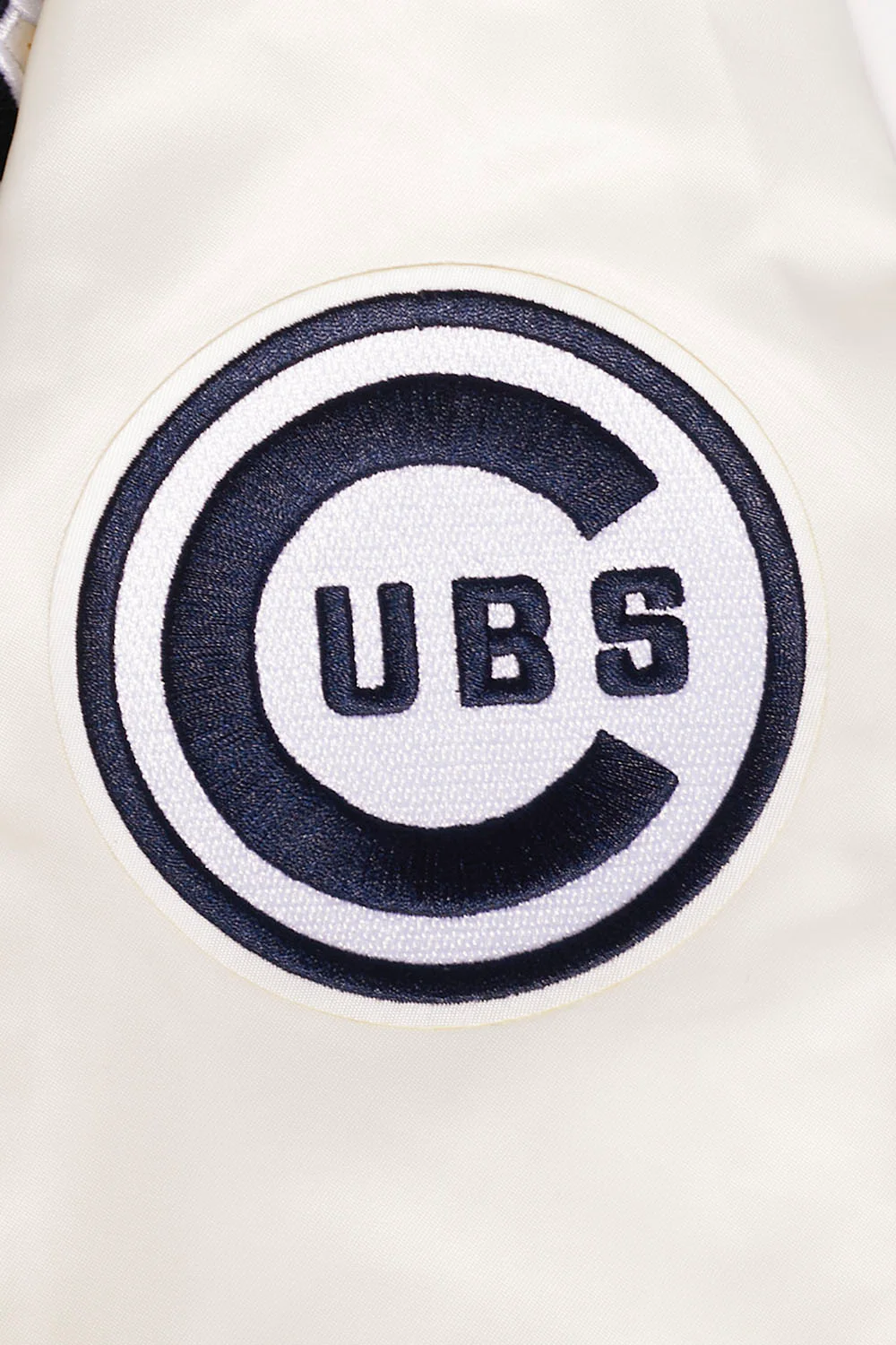 MLB CHICAGO CUBS RETRO CLASSIC WOMEN'S RIB SATIN JACKET (EGGSHELL/ MIDNIGHT NAVY) - Image 8