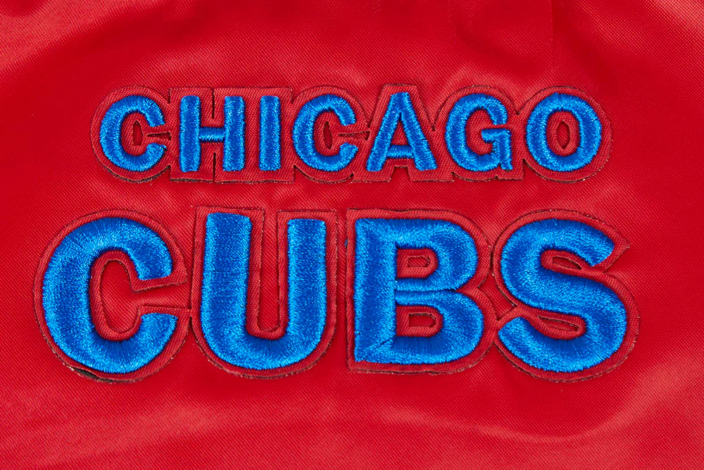 MLB CHICAGO CUBS SCRIPT TAIL WOMEN'S SATIN JACKET (RED) - Image 5