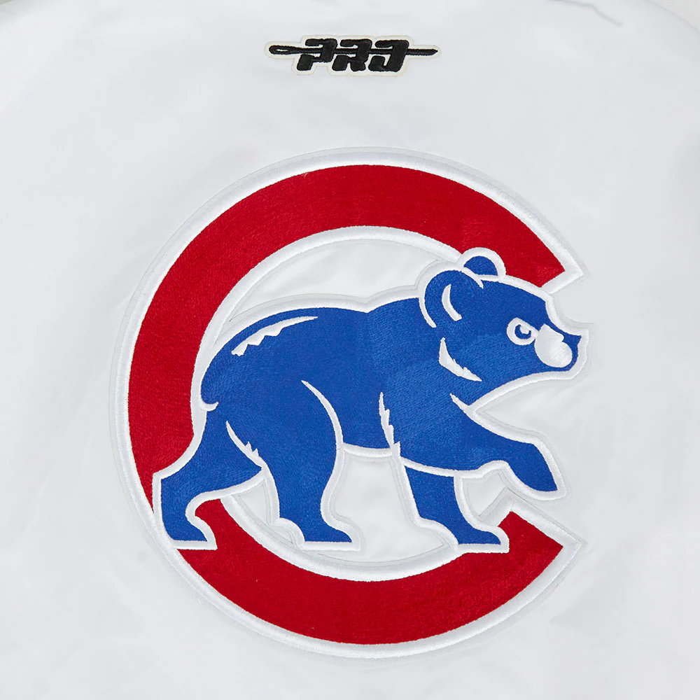 MLB CHICAGO CUBS CITY RANSOM WOMEN'S RIB SATIN JACKET (WHITE/BLACK) - Image 5