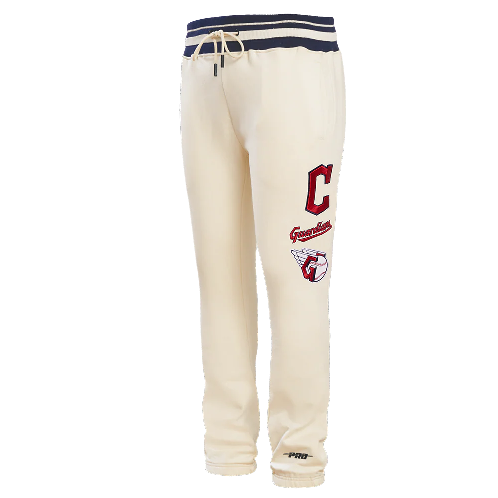 MLB CLEVELAND GUARDIANS RETRO CLASSIC MEN'S SWEATPANT (EGGSHELL/ MIDNIGHT NAVY)