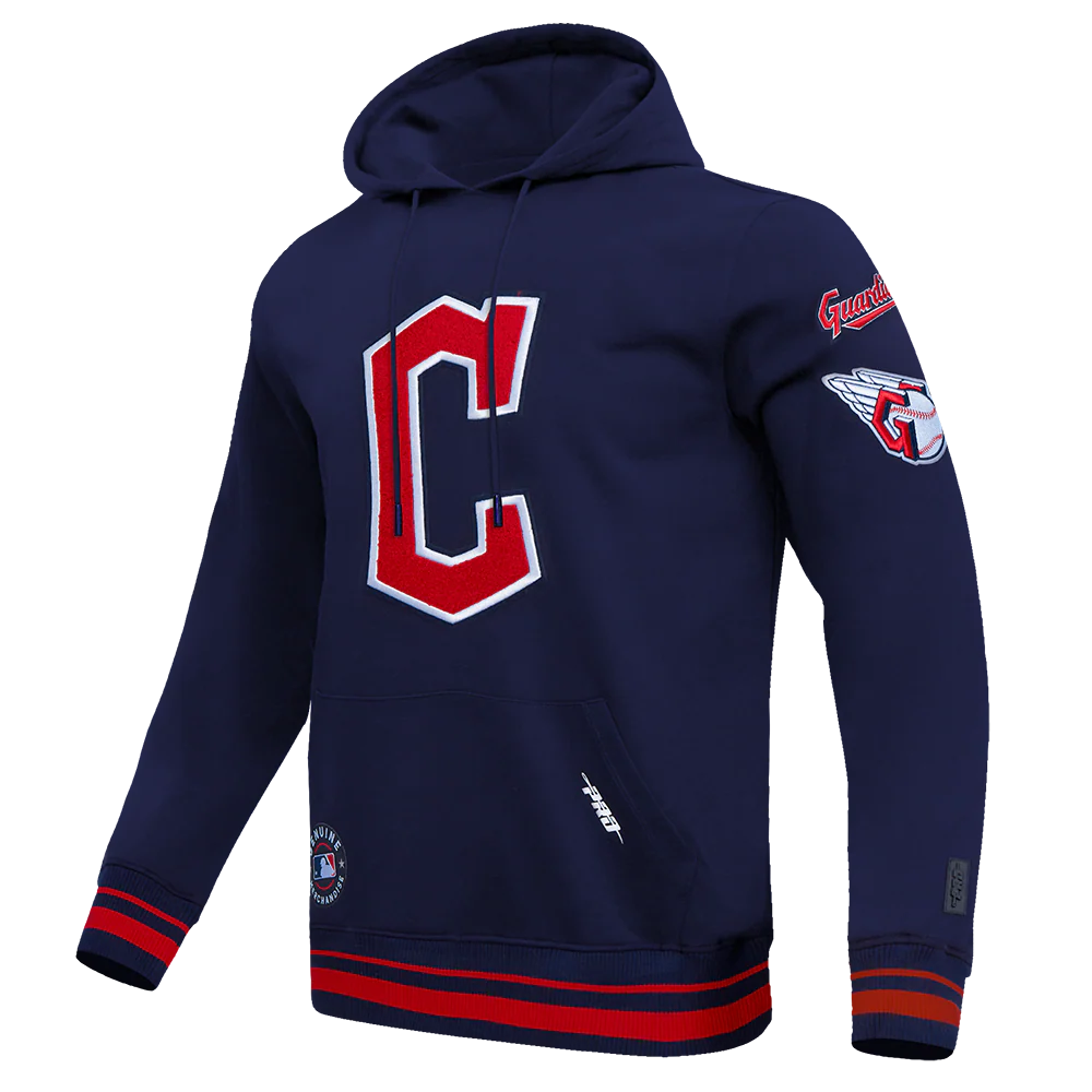 MLB CLEVELAND GUARDIANS RETRO CLASSIC MEN'S PULLOVER HOODIE (MIDNIGHT NAVY/RED/MIDNIGHT NAVY) - Image 2