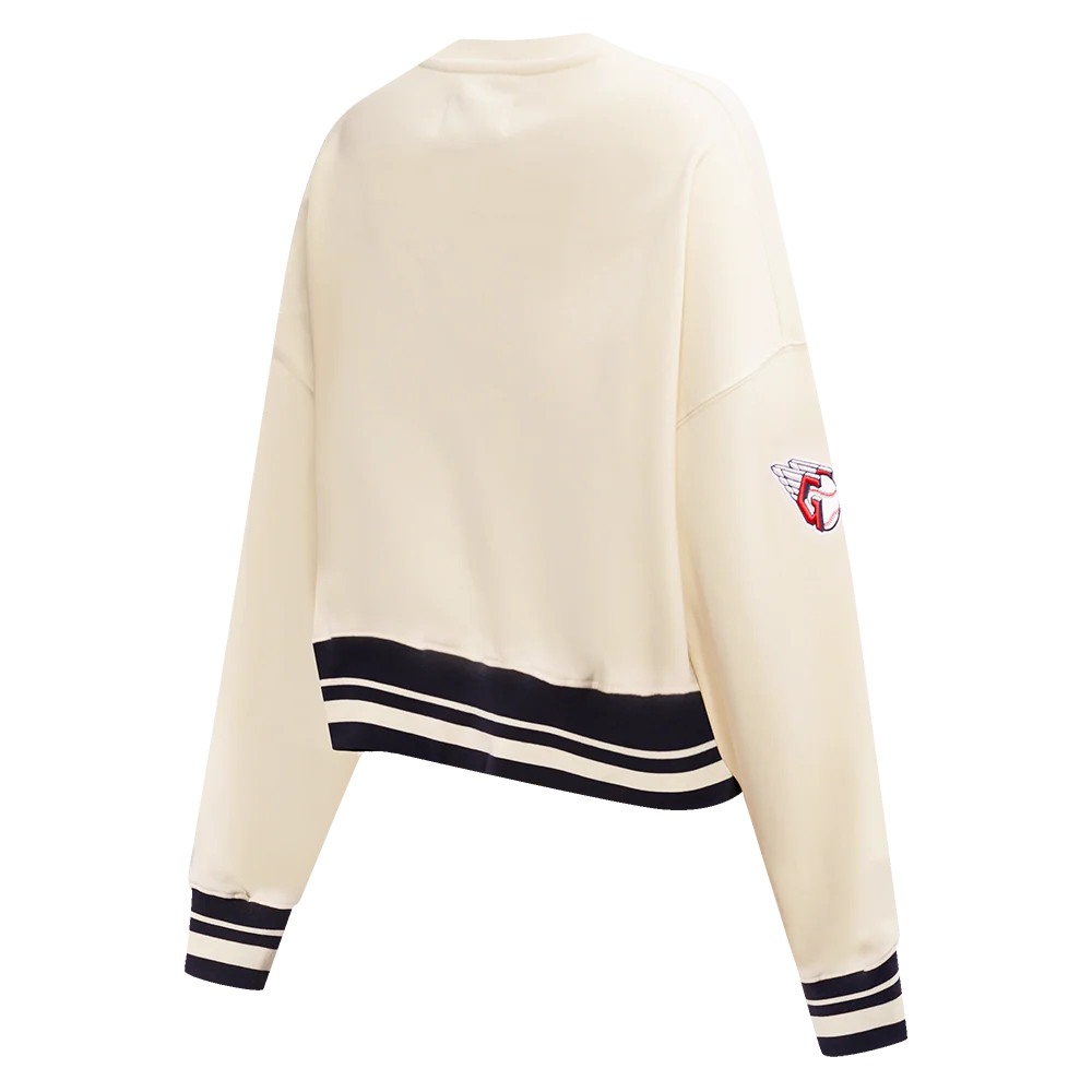 MLB CLEVELAND GUARDIANS RETRO CLASSIC WOMEN'S CREWNECK (EGGSHELL/ MIDNIGHT NAVY) - Image 4