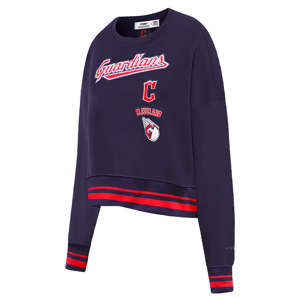 MLB CLEVELAND GUARDIANS RETRO CLASSIC WOMEN'S CREWNECK (MIDNIGHT NAVY/RED/MIDNIGHT NAVY) - Image 2