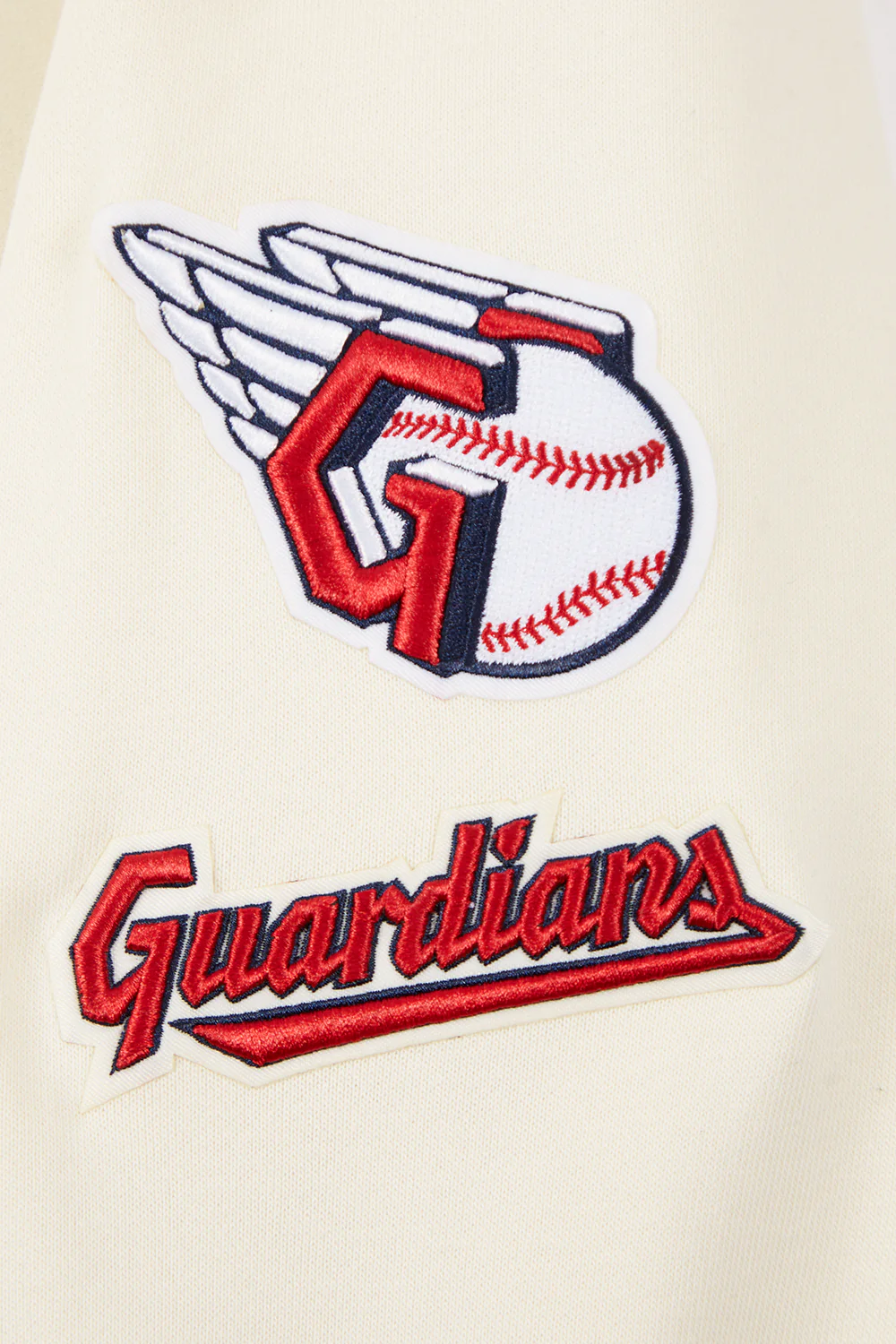 MLB CLEVELAND GUARDIANS RETRO CLASSIC WOMEN'S CROPPED PULLOVER HOODIE (EGGSHELL/ MIDNIGHT NAVY) - Image 7