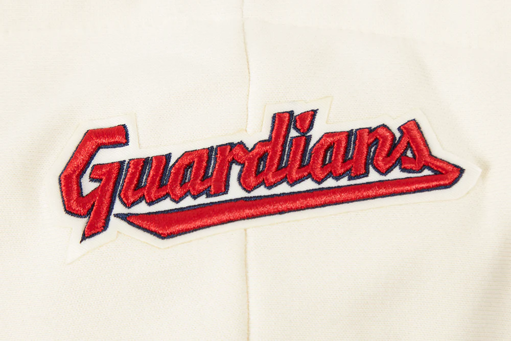MLB CLEVELAND GUARDIANS RETRO CLASSIC WOMEN'S CROPPED PULLOVER HOODIE (EGGSHELL/ MIDNIGHT NAVY) - Image 8