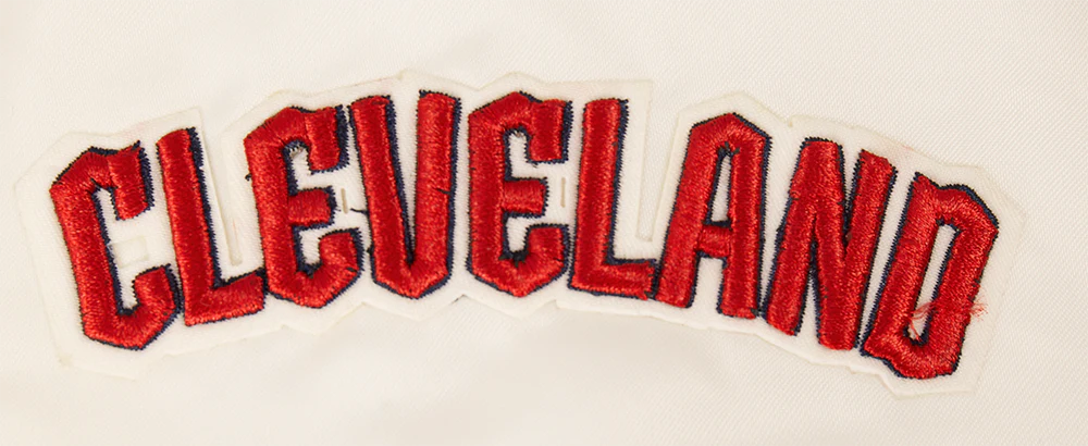 MLB CLEVELAND GUARDIANS RETRO CLASSIC WOMEN'S RIB SATIN JACKET (EGGSHELL/ MIDNIGHT NAVY) - Image 7