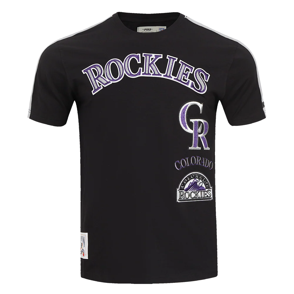 MLB COLORADO ROCKIES RETRO CLASSIC MEN'S STRIPED TOP (BLACK/GRAY)
