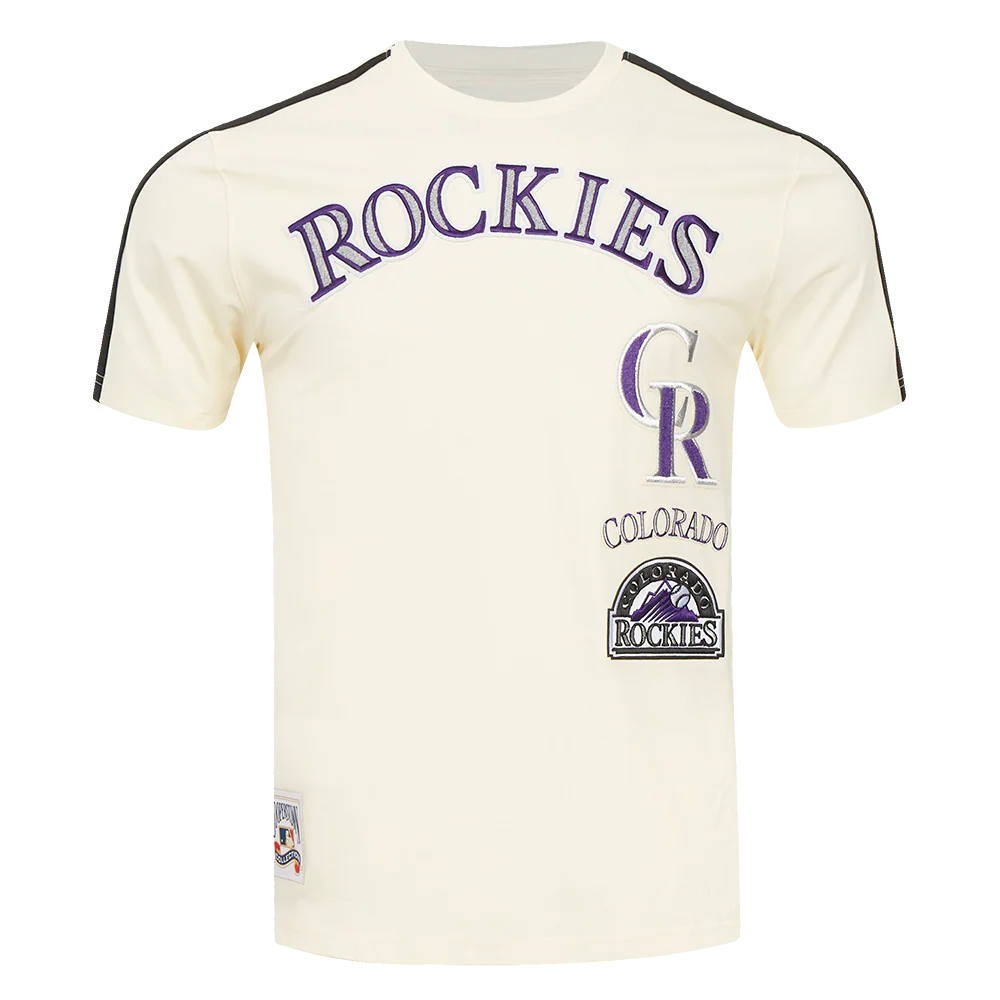 MLB COLORADO ROCKIES RETRO CLASSIC MEN'S STRIPED TOP (EGGSHELL/ BLACK)
