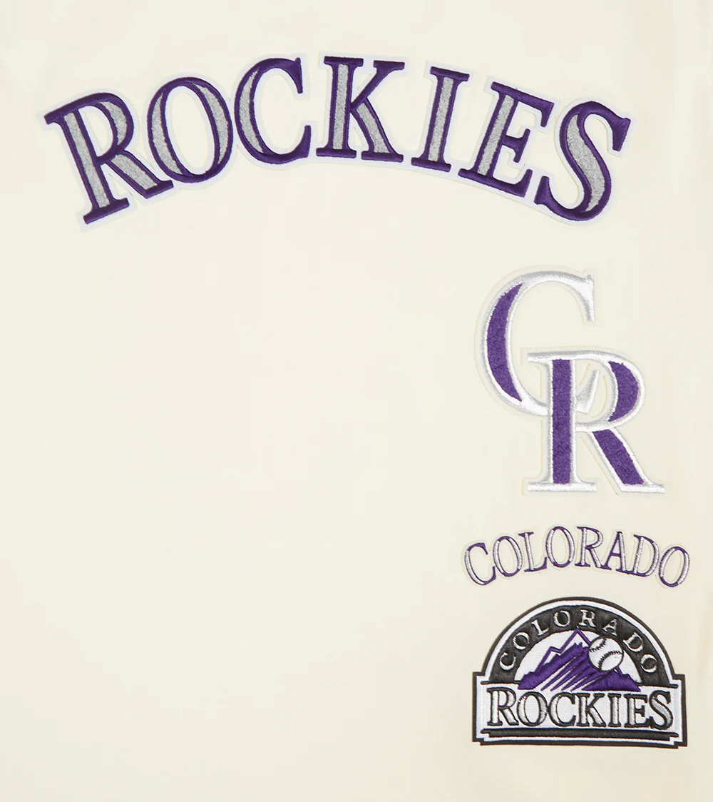 MLB COLORADO ROCKIES RETRO CLASSIC MEN'S STRIPED TOP (EGGSHELL/ BLACK) - Image 5