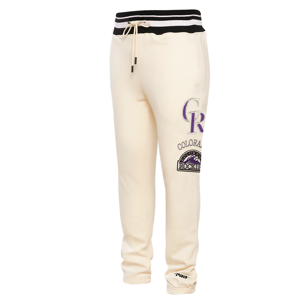 MLB COLORADO ROCKIES RETRO CLASSIC MEN'S SWEATPANT (EGGSHELL/ BLACK)