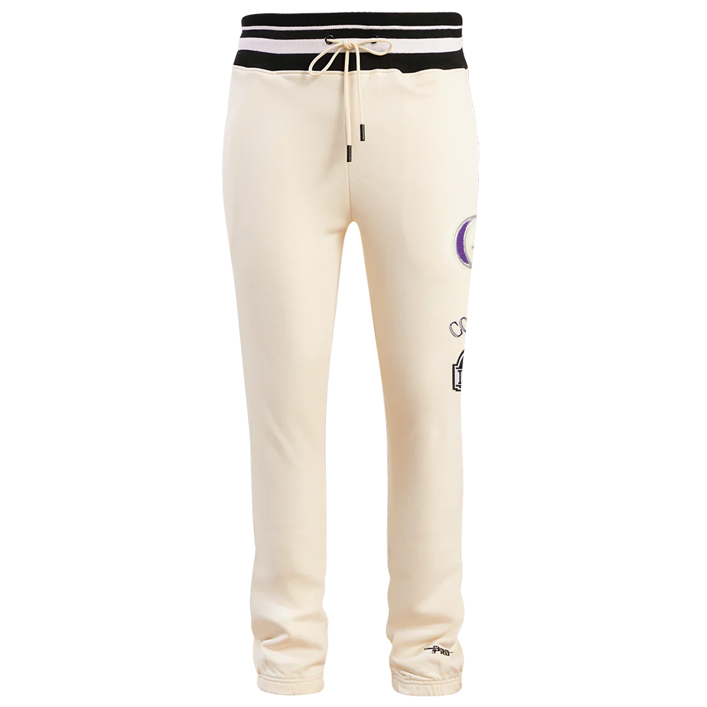 MLB COLORADO ROCKIES RETRO CLASSIC MEN'S SWEATPANT (EGGSHELL/ BLACK) - Image 2