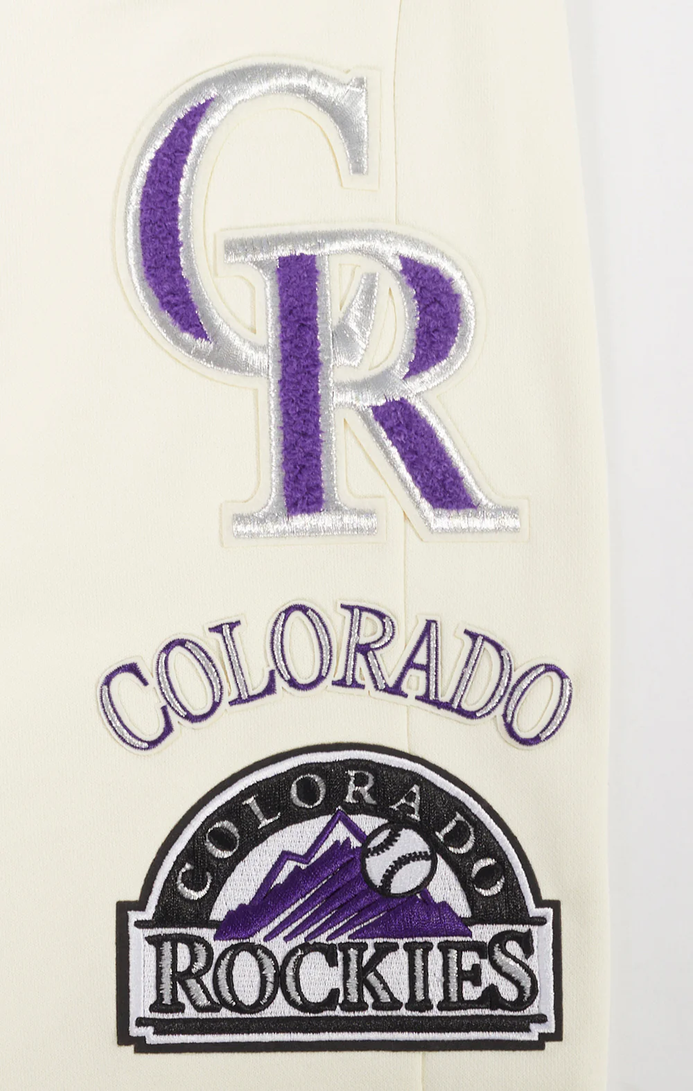 MLB COLORADO ROCKIES RETRO CLASSIC MEN'S SWEATPANT (EGGSHELL/ BLACK) - Image 5
