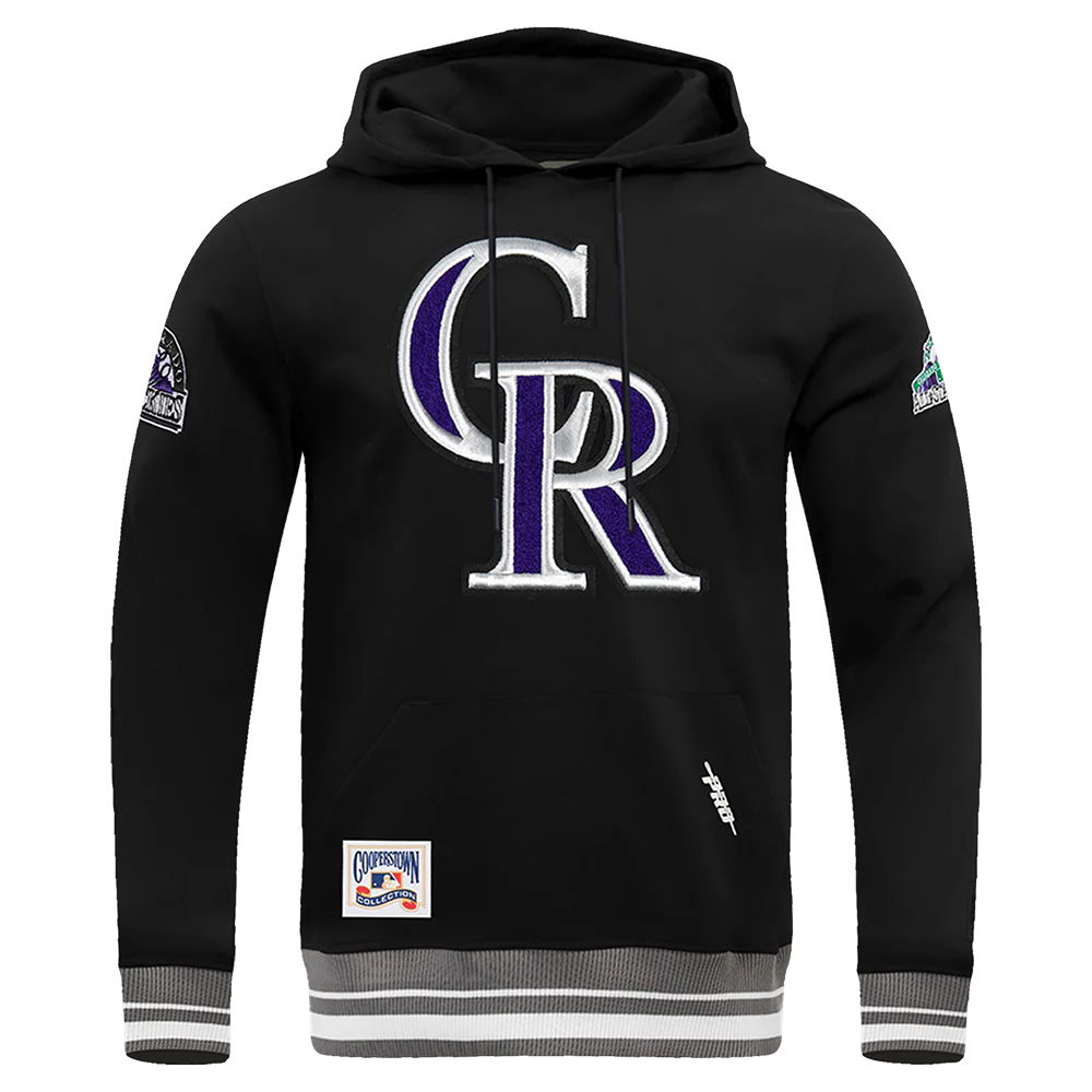 MLB COLORADO ROCKIES RETRO CLASSIC MEN'S PULLOVER HOODIE (BLACK/GRAY)