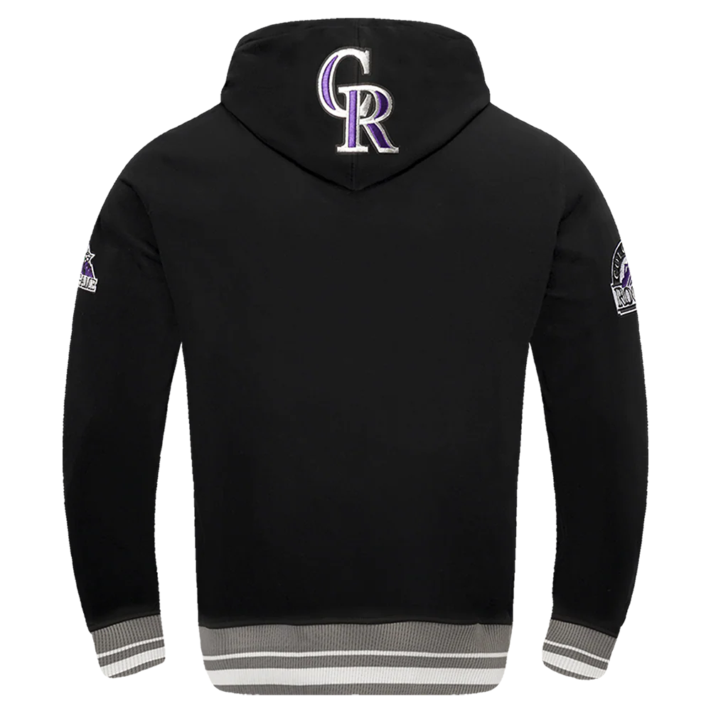 MLB COLORADO ROCKIES RETRO CLASSIC MEN'S PULLOVER HOODIE (BLACK/GRAY) - Image 3