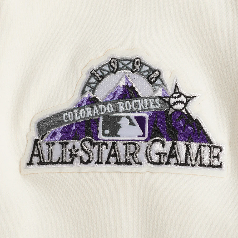 MLB COLORADO ROCKIES RETRO CLASSIC MEN'S PULLOVER HOODIE (EGGSHELL/ BLACK) - Image 6