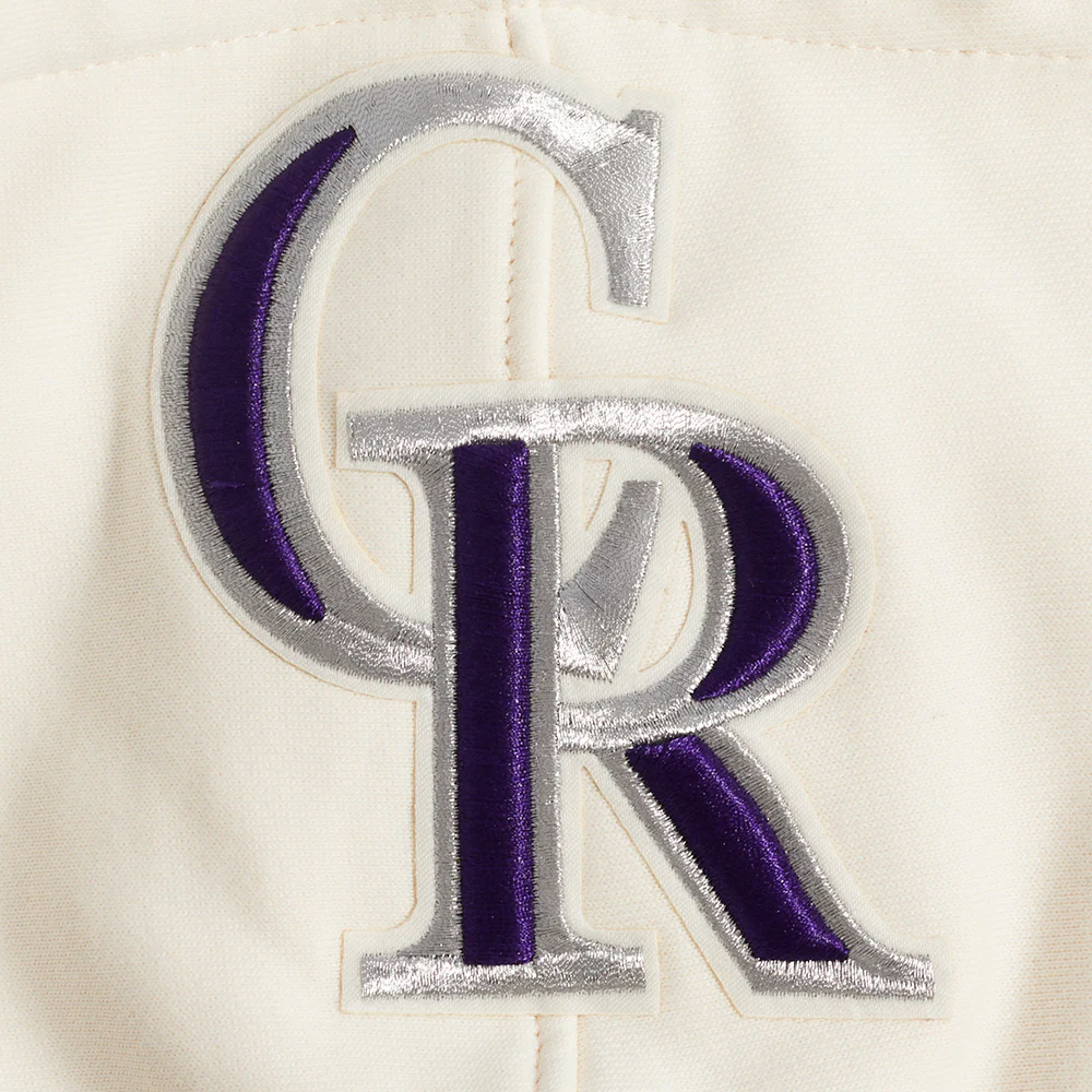 MLB COLORADO ROCKIES RETRO CLASSIC MEN'S PULLOVER HOODIE (EGGSHELL/ BLACK) - Image 7
