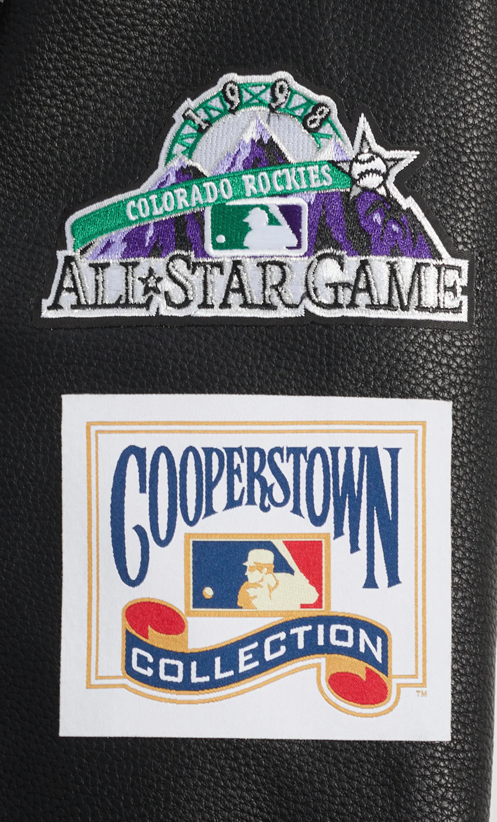 MLB COLORADO ROCKIES RETRO CLASSIC MEN'S RIB VARSITY JACKET (BLACK/GRAY) - Image 10