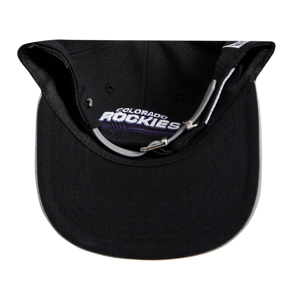 MLB COLORADO ROCKIES FAST LANE LOGO WOOL STRAPBACK (BLACK) - Image 7