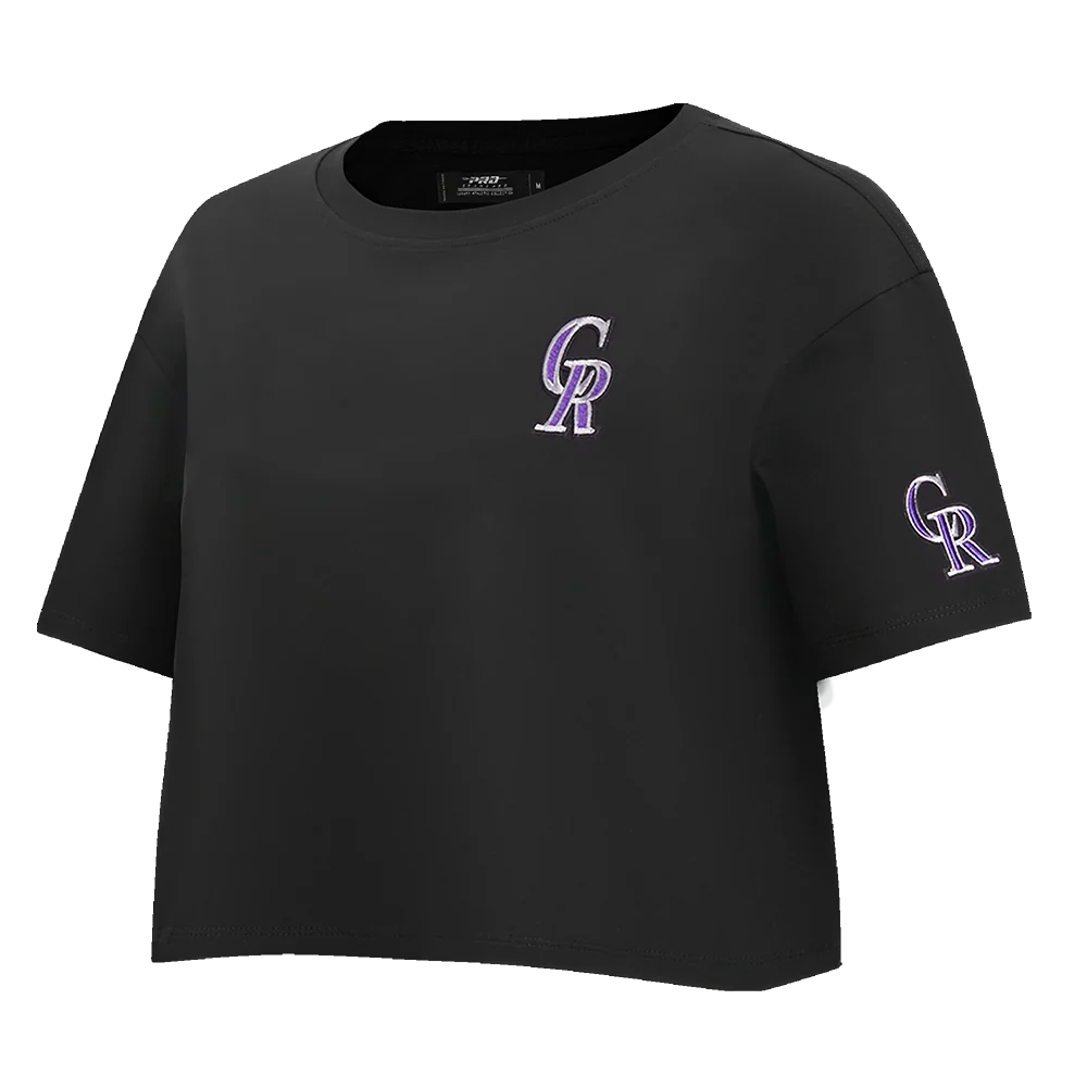MLB COLORADO ROCKIES CLASSIC SINGLE JERSEY BOXY TEE (BLACK) - Image 2