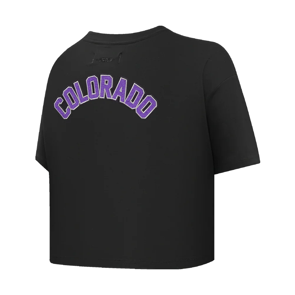 MLB COLORADO ROCKIES CLASSIC SINGLE JERSEY BOXY TEE (BLACK) - Image 4
