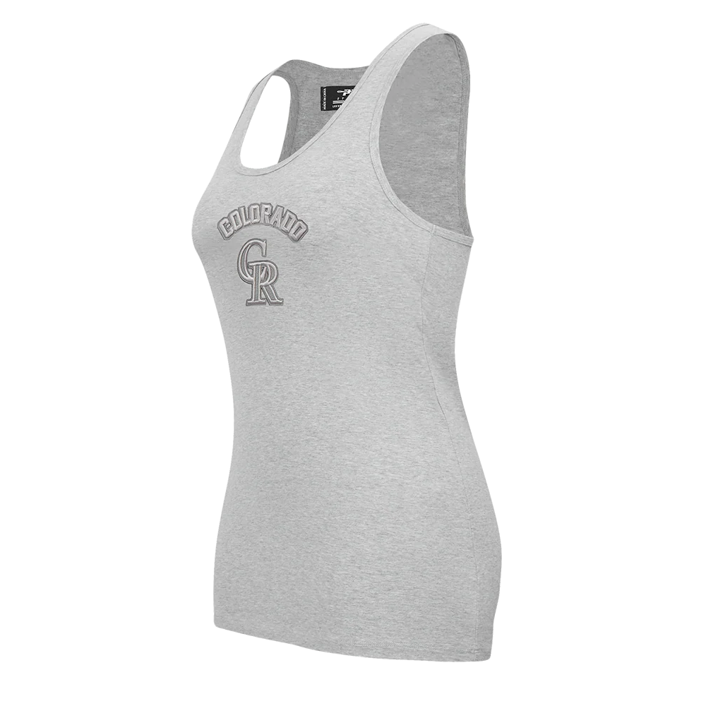 MLB COLORADO ROCKIES TRIPLE TONAL RELAXED FIT WOMEN'S RACERBACK (HEATHER GREY) - Image 2