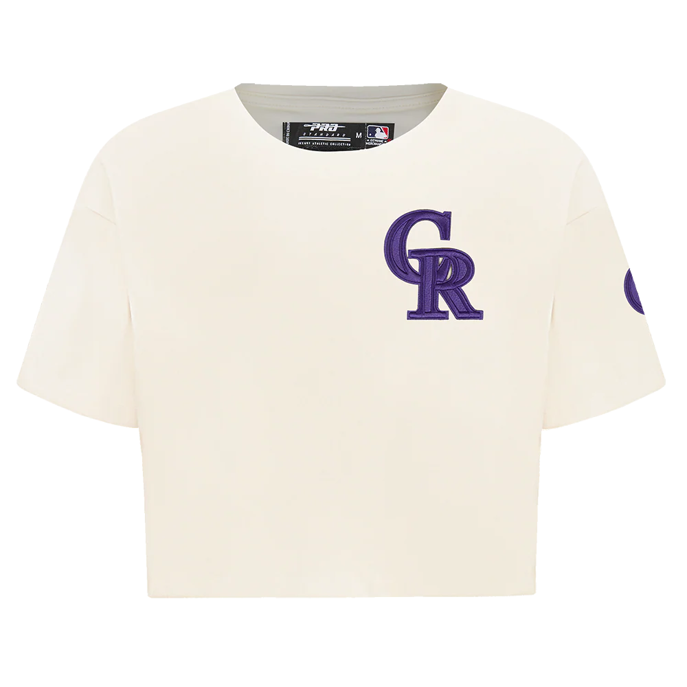 MLB COLORADO ROCKIES TRIPLE TONAL SINGLE JERSEY BOXY WOMEN'S TEE (EGGSHELL)