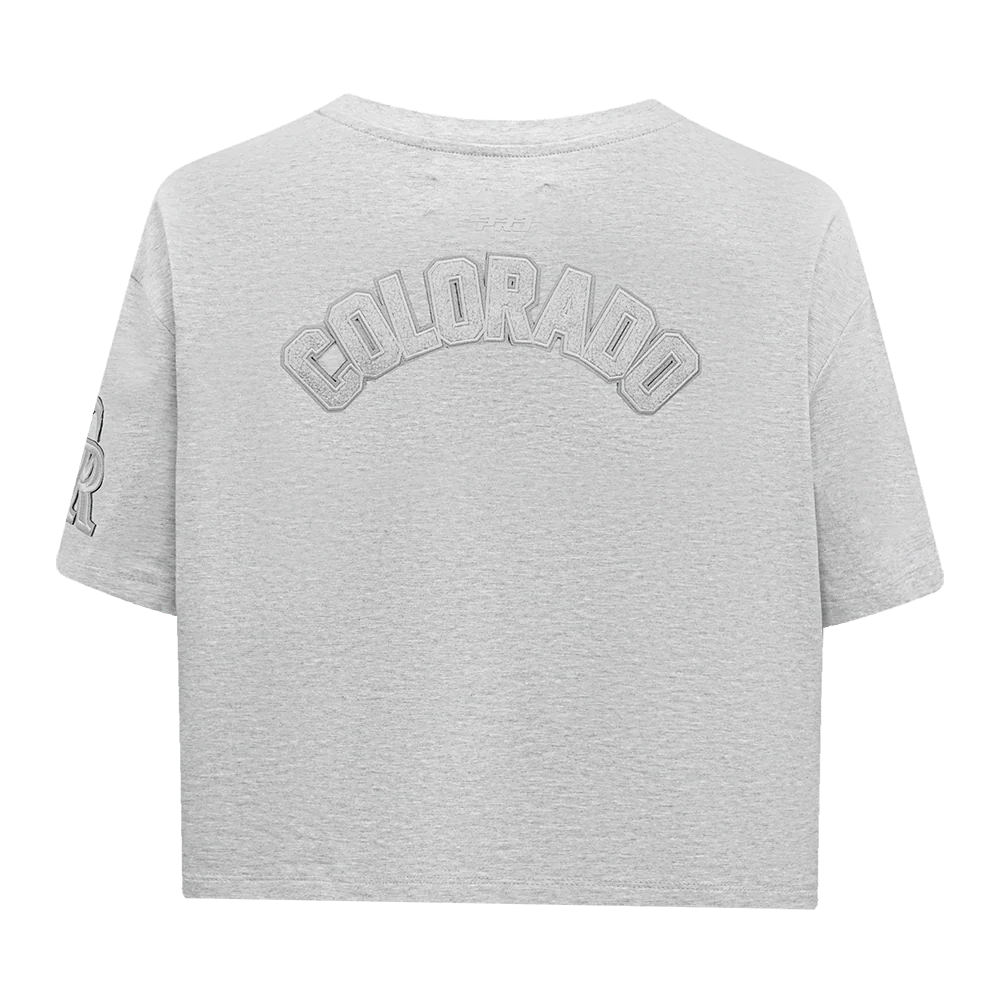 MLB COLORADO ROCKIES TRIPLE TONAL SINGLE JERSEY BOXY WOMEN'S TEE (HEATHER GREY) - Image 3