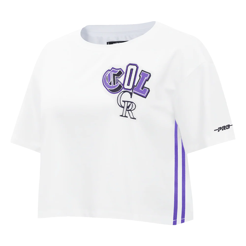 MLB COLORADO ROCKIES CITY RANSOM WOMEN'S SJ BOXY TEE (WHITE) - Image 2