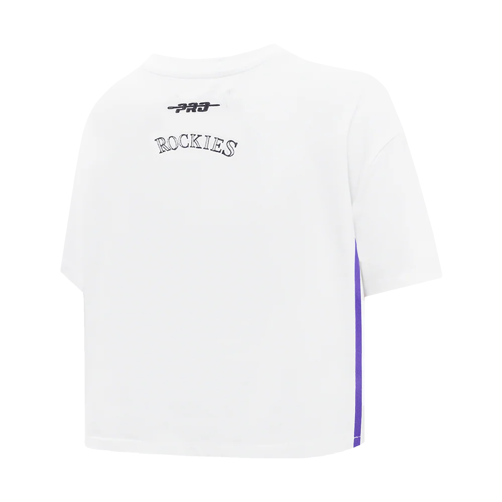 MLB COLORADO ROCKIES CITY RANSOM WOMEN'S SJ BOXY TEE (WHITE) - Image 4