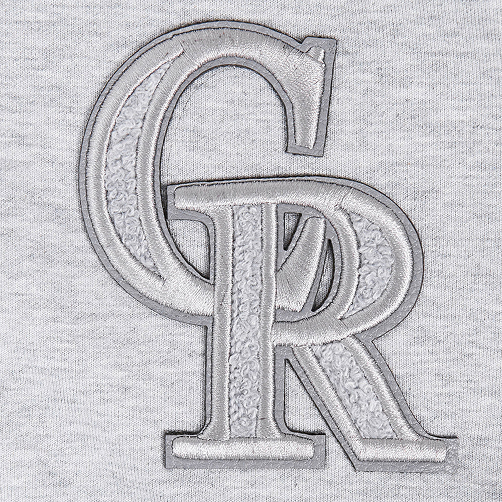 MLB COLORADO ROCKIES TRIPLE TONAL WOMEN'S DOUBLE KNIT FULL ZIP HOODIE (HEATHER GREY) - Image 5