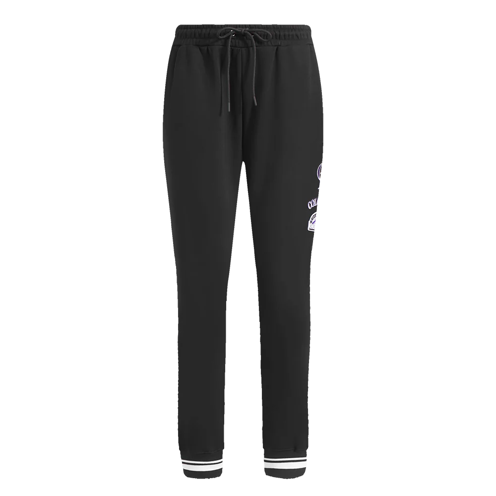 MLB COLORADO ROCKIES RETRO CLASSIC WOMEN'S RIB SWEATPANT (BLACK) - Image 2