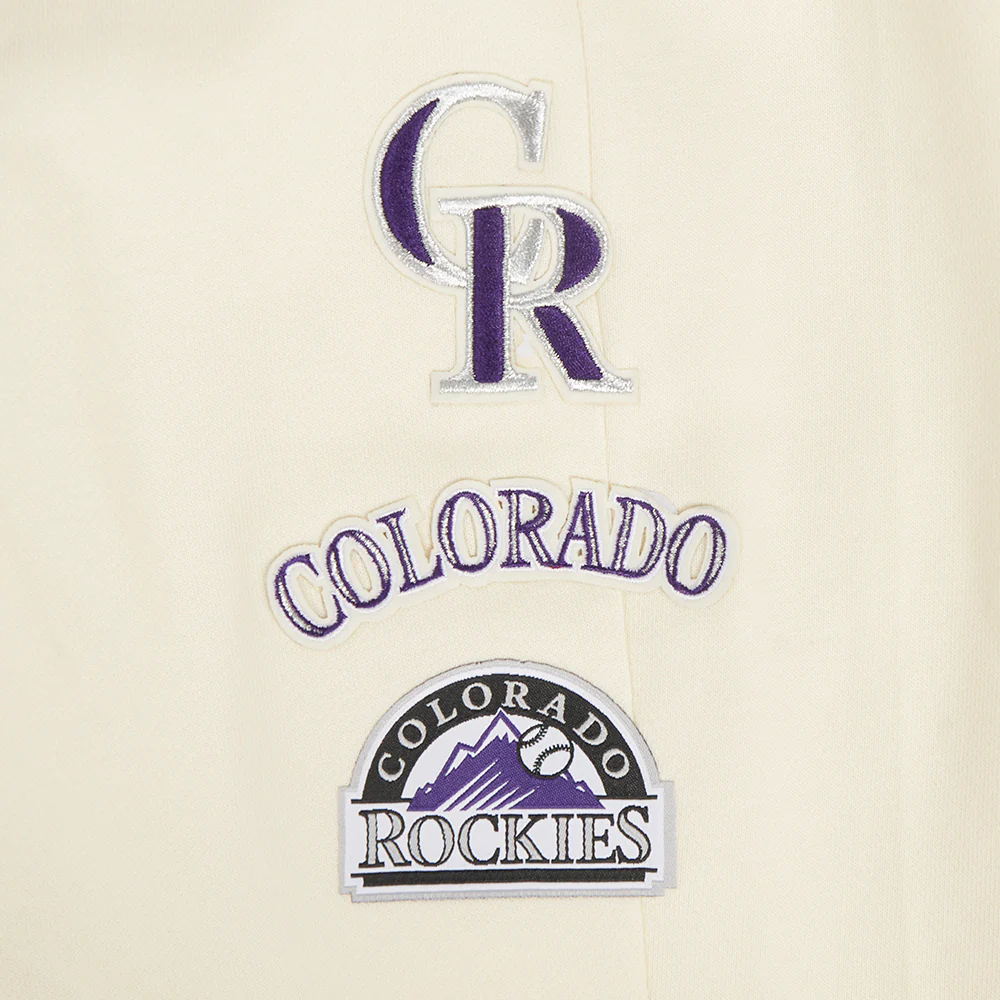 MLB COLORADO ROCKIES RETRO CLASSIC WOMEN'S RIB SWEATPANT (EGGSHELL/ BLACK) - Image 5