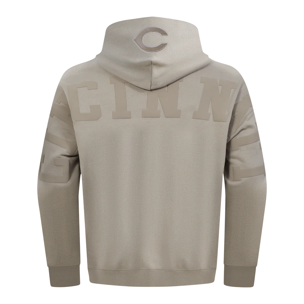 MLB CINCINNATI REDS WINGSPAN MEN'S DROP SHOULDER FLEECE PULLOVER HOODIE (TAUPE) - Image 5