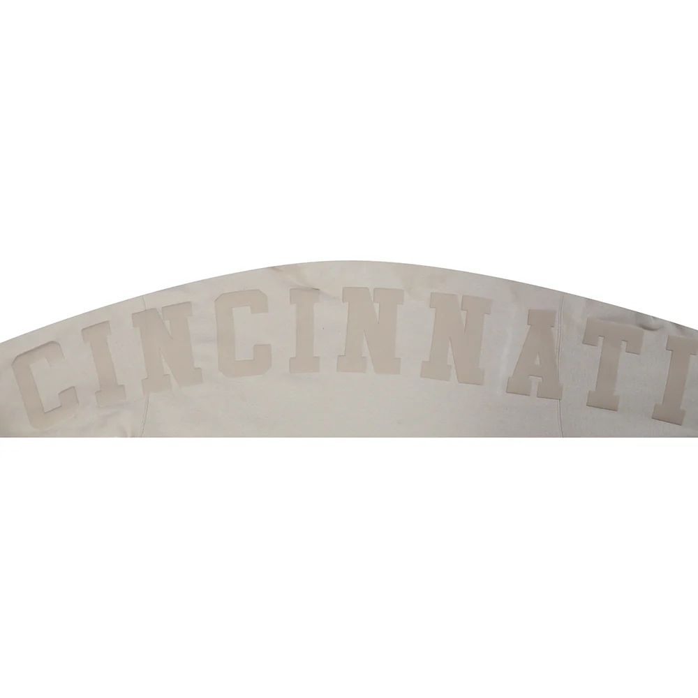 MLB CINCINNATI REDS WINGSPAN MEN'S DROP SHOULDER FLEECE PULLOVER HOODIE (TAUPE) - Image 9