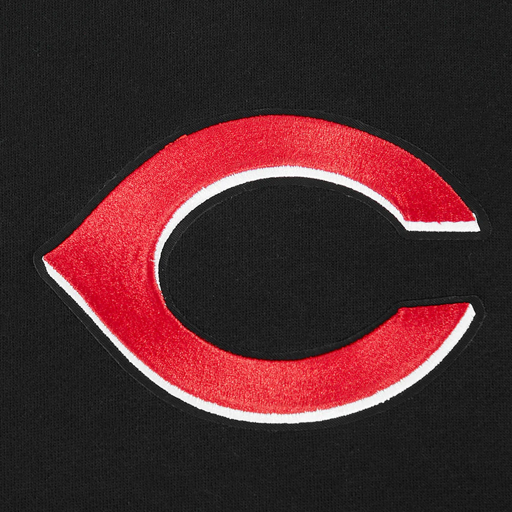 MLB CINCINNATI REDS LIVING LARGE MEN'S DROP SHOULDER FLC PO HOODIE (BLACK) - Image 6