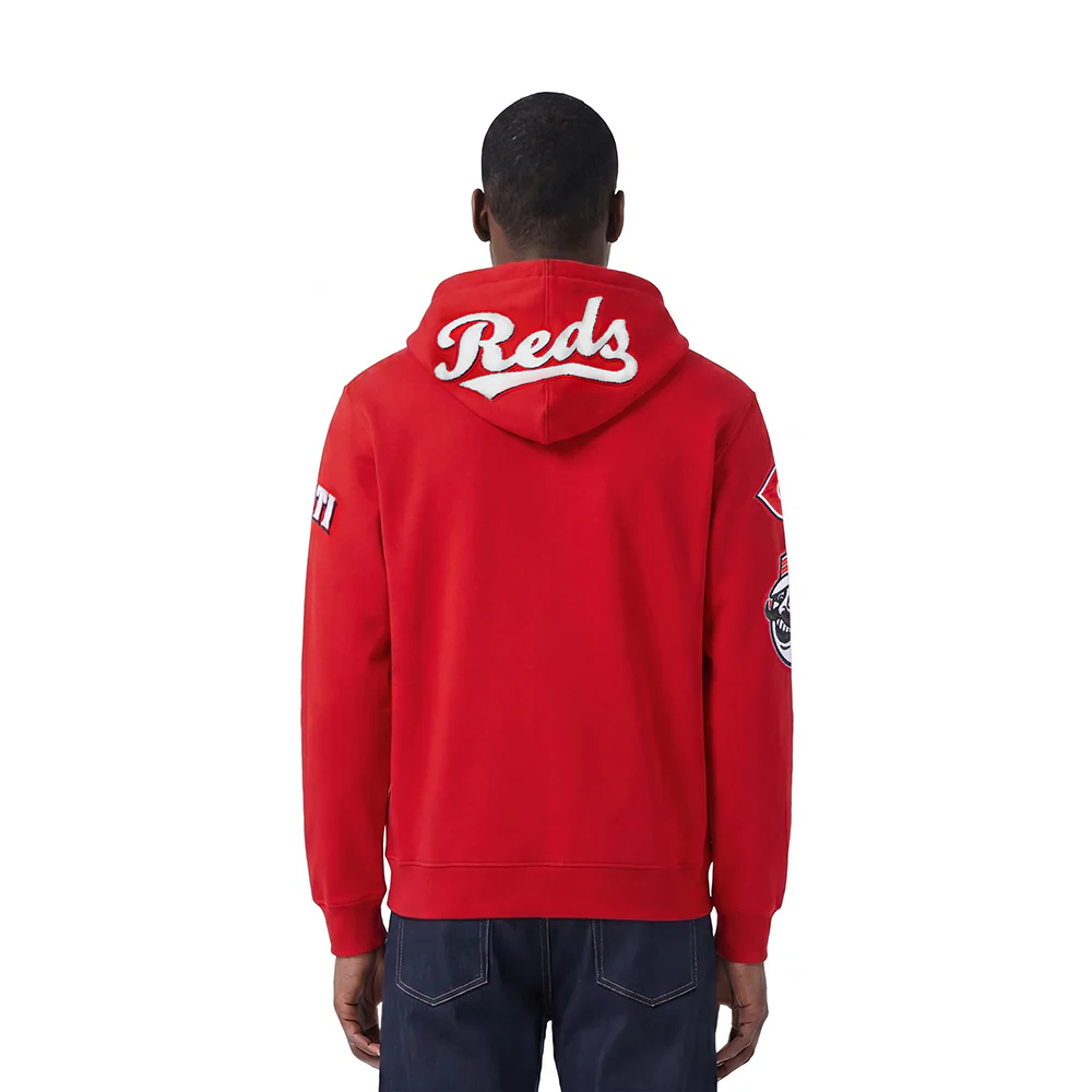 MLB CINCINNATI REDS CLASSIC CHENILLE MEN'S PULL OVER HOODIE (RED) - Image 2