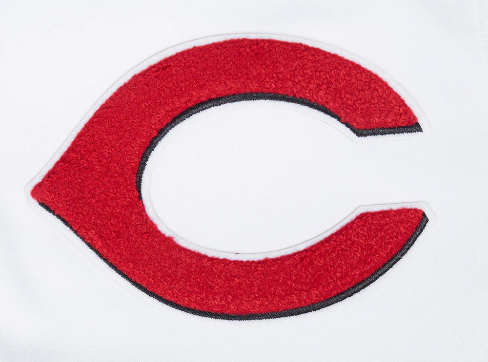 MLB CINCINNATI REDS CLASSIC CHENILLE MEN'S FULL ZIP HOODIE (WHITE) - Image 5