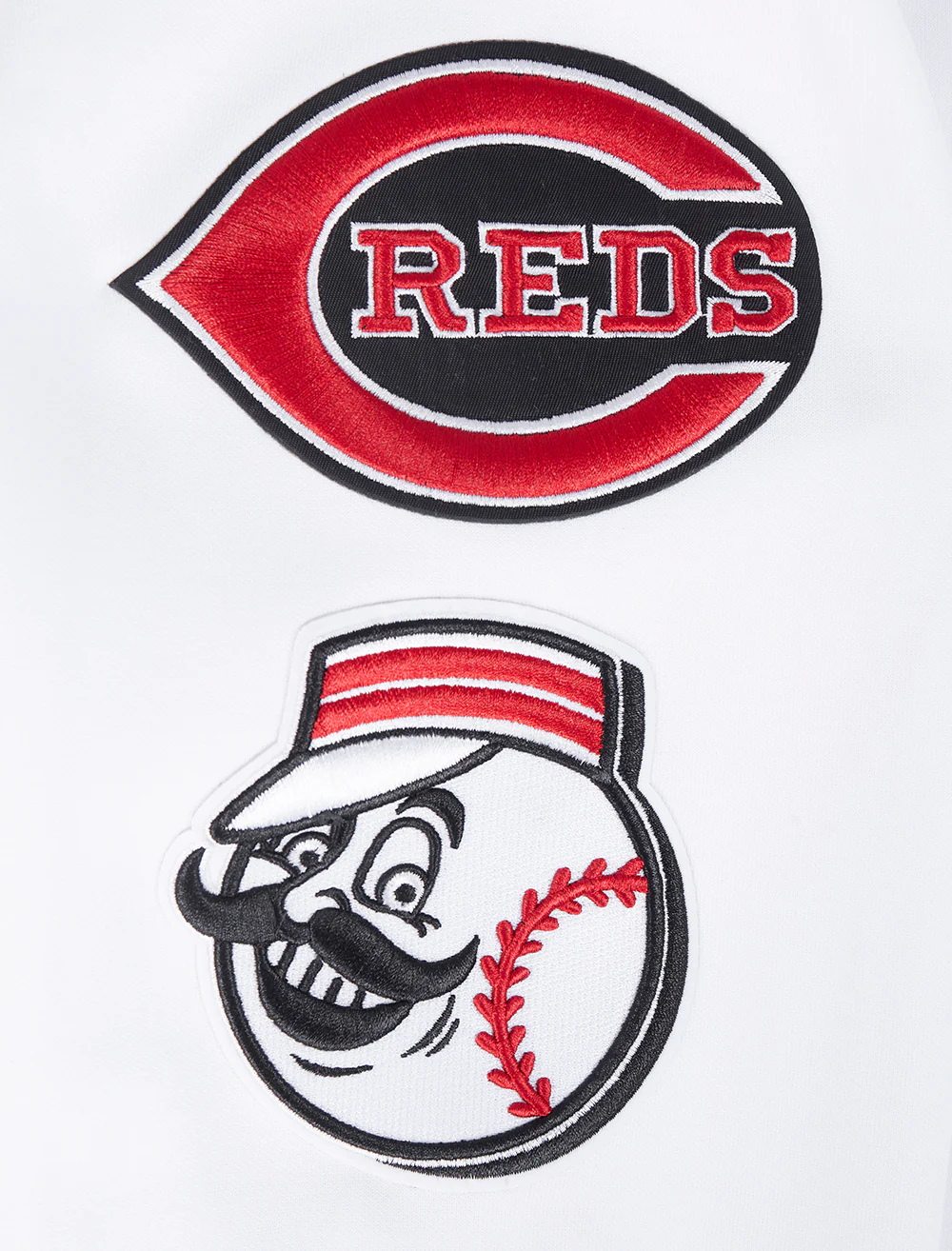MLB CINCINNATI REDS CLASSIC CHENILLE MEN'S FULL ZIP HOODIE (WHITE) - Image 6
