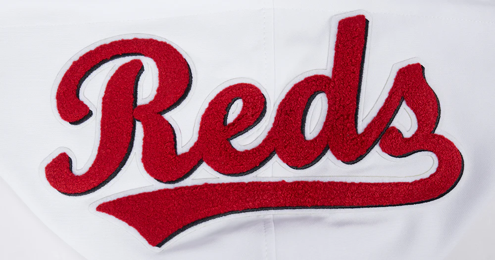 MLB CINCINNATI REDS CLASSIC CHENILLE MEN'S FULL ZIP HOODIE (WHITE) - Image 7